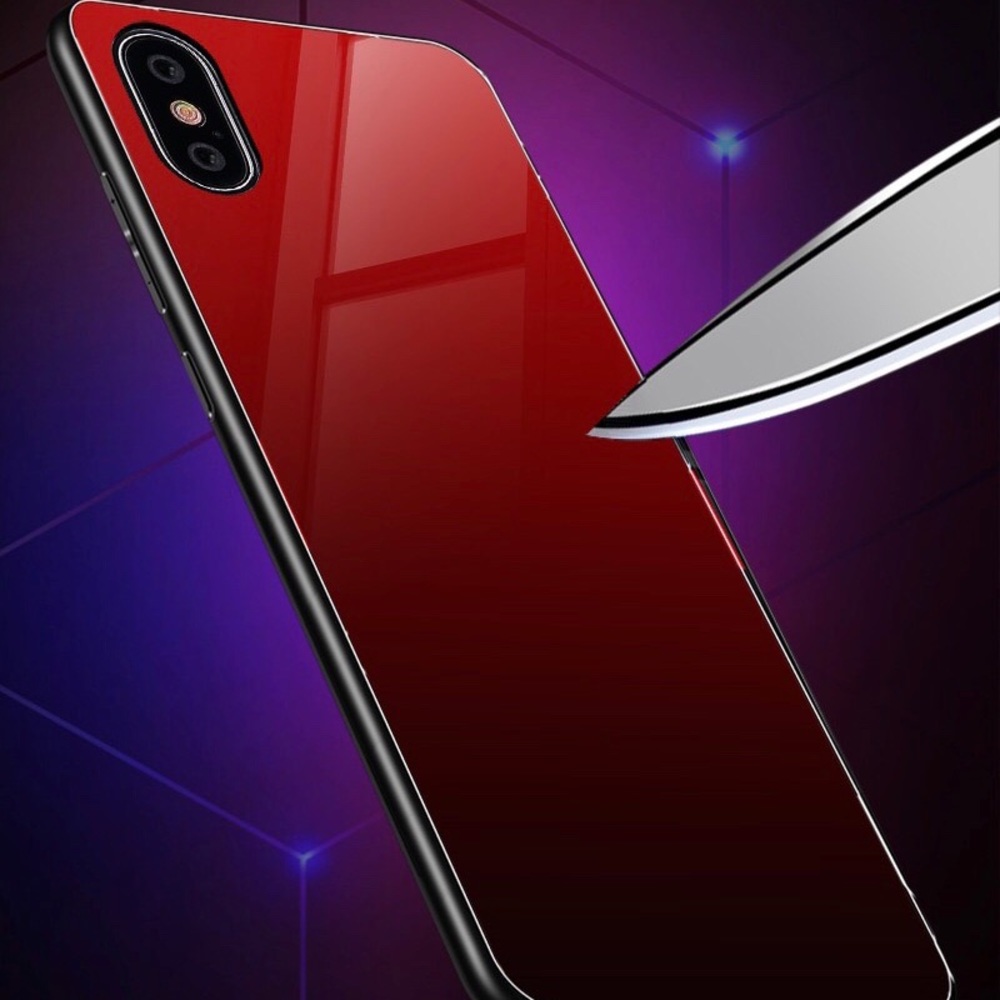 Iphone X silicone red glassy case - Picture 2 of 4